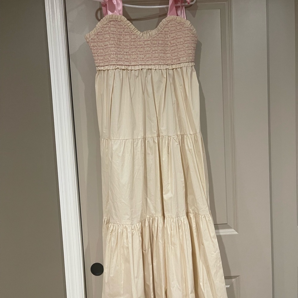 Cream and Pink  Dress